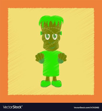 Flat shading style icon zombie men vector image