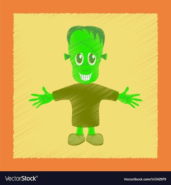 Flat shading style icon zombie men vector image