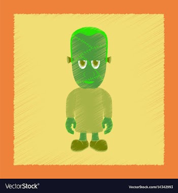 Flat shading style icon zombie men vector image