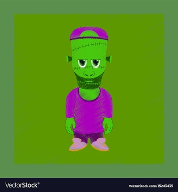 Flat shading style icon zombie men vector image