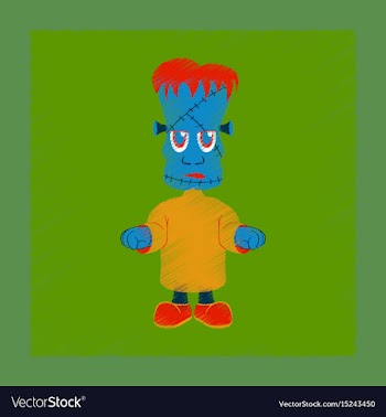 Flat shading style icon zombie men vector image