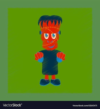 Flat shading style icon zombie men vector image