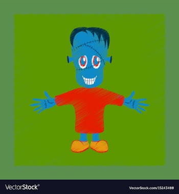 Flat shading style icon zombie men vector image