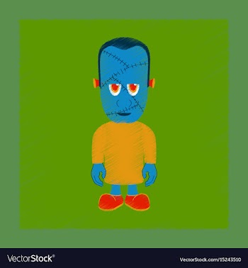 Flat shading style icon zombie men vector image
