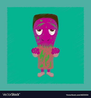 Flat shading style icon zombie men vector image
