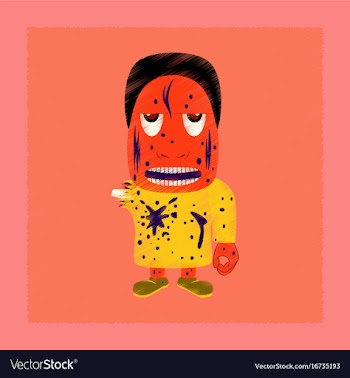 Flat shading style icon zombie men vector image