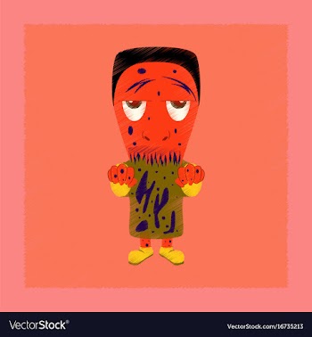 Flat shading style icon zombie men vector image