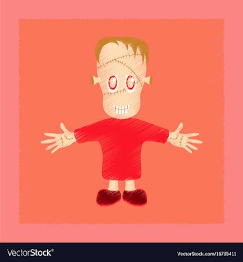 Flat shading style icon zombie men vector image