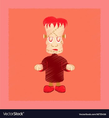 Flat shading style icon zombie men vector image