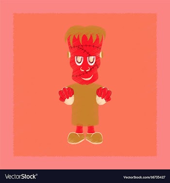 Flat shading style icon zombie men vector image