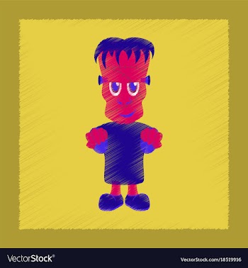 Flat shading style icon zombie men vector image