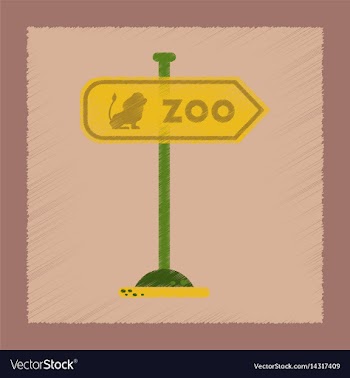Flat shading style icon zoo sign vector image