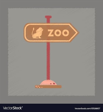 Flat shading style icon zoo sign vector image