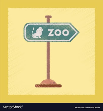 Flat shading style icon zoo sign vector image