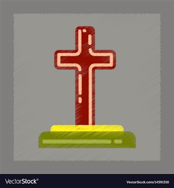 Flat shading style icons halloween grave vector image