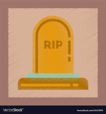 Flat shading style icons halloween grave vector image