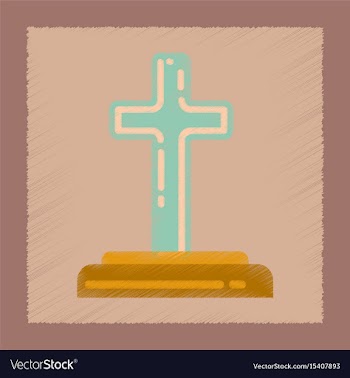 Flat shading style icons halloween grave vector image