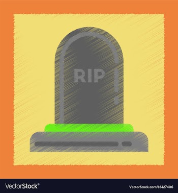 Flat shading style icons halloween grave vector image