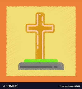 Flat shading style icons halloween grave vector image