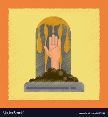 Flat shading style icons halloween grave vector image