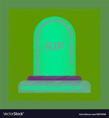 Flat shading style icons halloween grave vector image