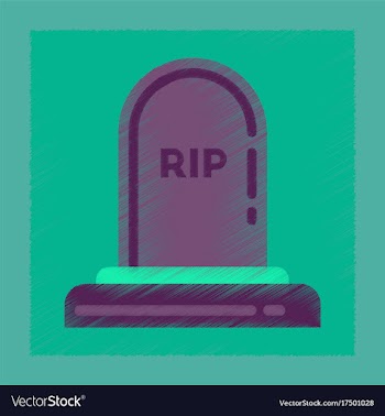 Flat shading style icons halloween grave vector image