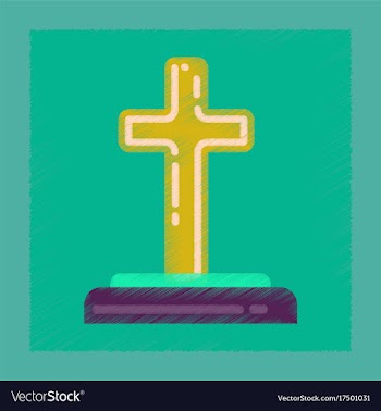 Flat shading style icons halloween grave vector image