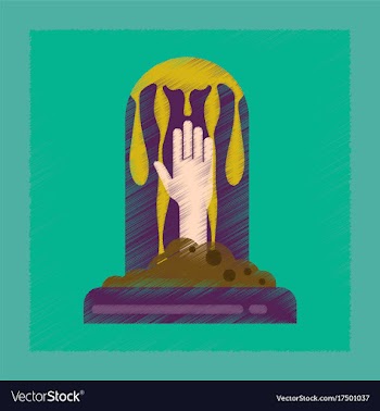 Flat shading style icons halloween grave vector image