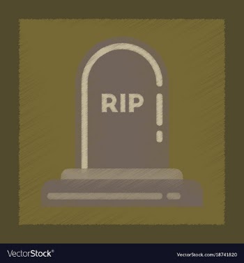 Flat shading style icons halloween grave vector image