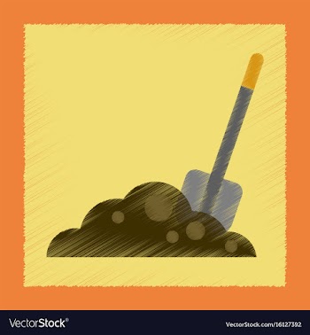 Flat shading style icons halloween plot shovel vector image