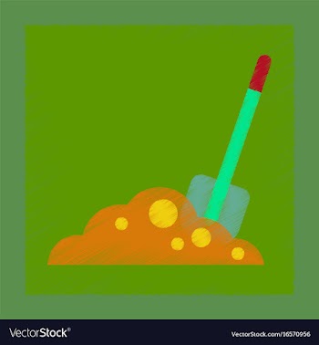 Flat shading style icons halloween plot shovel vector image