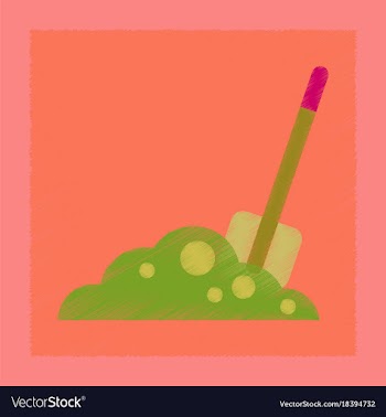 Flat shading style icons halloween plot shovel vector image