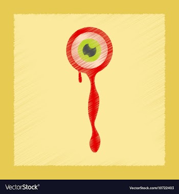 Flat shading style icons halloween zombie eyes vector image