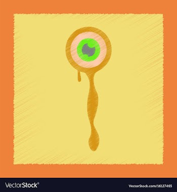 Flat shading style icons halloween zombie eyes vector image