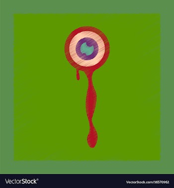 Flat shading style icons halloween zombie eyes vector image