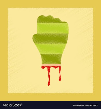 Flat shading style icons halloween zombie hand vector image