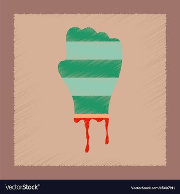 Flat shading style icons halloween zombie hand vector image