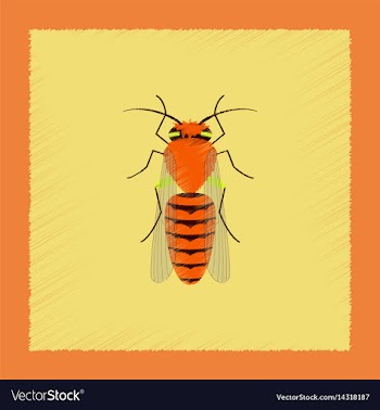 Flat shading style insect bee vector image