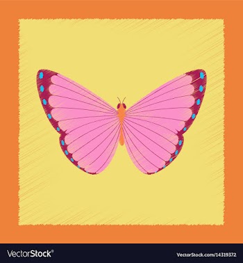 Flat shading style insect butterfly vector image