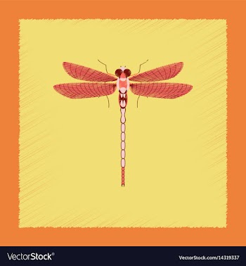 Flat shading style insect dragonfly vector image