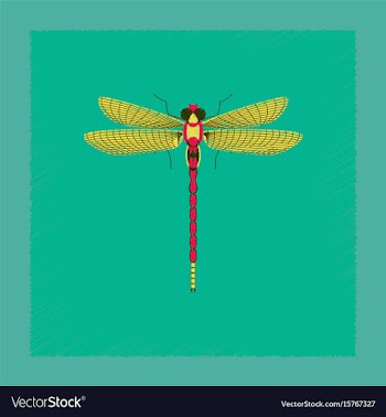 Flat shading style insect dragonfly vector image