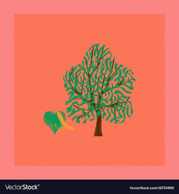Flat shading style linden wood vector image
