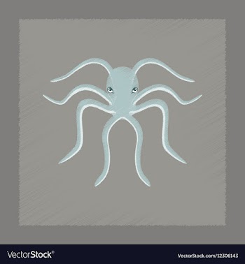 Flat shading style octopus vector image