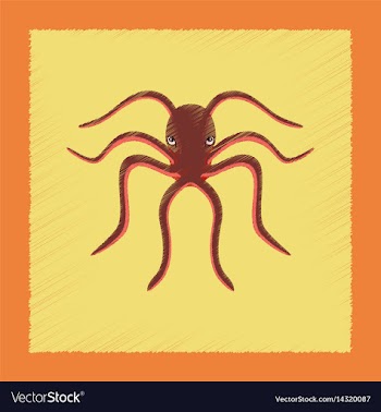Flat shading style octopus vector image