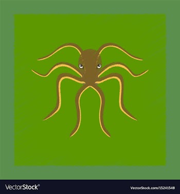Flat shading style octopus vector image