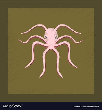 Flat shading style octopus vector image