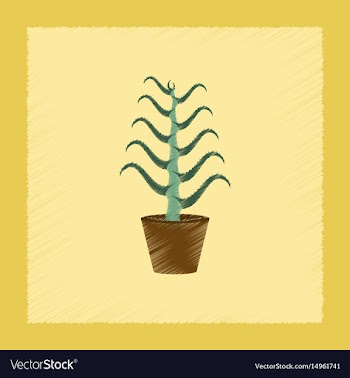 Flat shading style plant aloe vector image