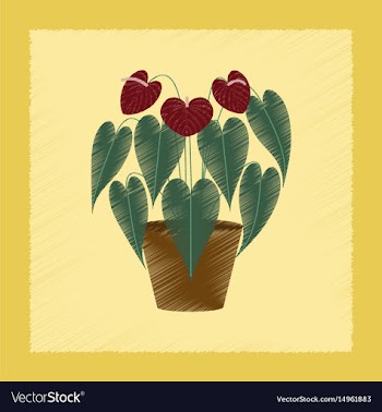 Flat shading style plant anthurium vector image