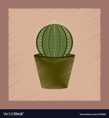 Flat shading style plant Cactoideae vector image