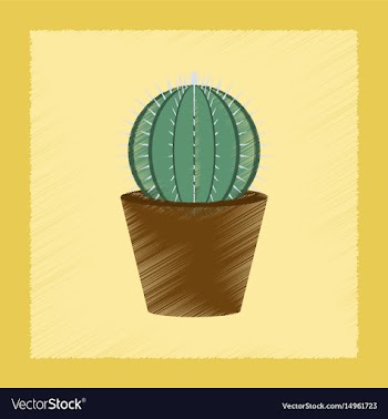 Flat shading style plant cactoideae vector image